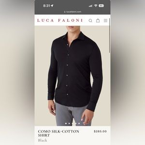 Luca Faloni - Silk-Cotton Como Black Shirt - US/UK XL 16.5